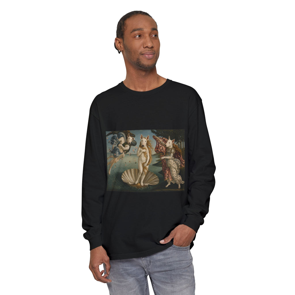Bull Terrier The Birth of Venus — after Sandro Botticelli, c.1485 | Long Sleeve