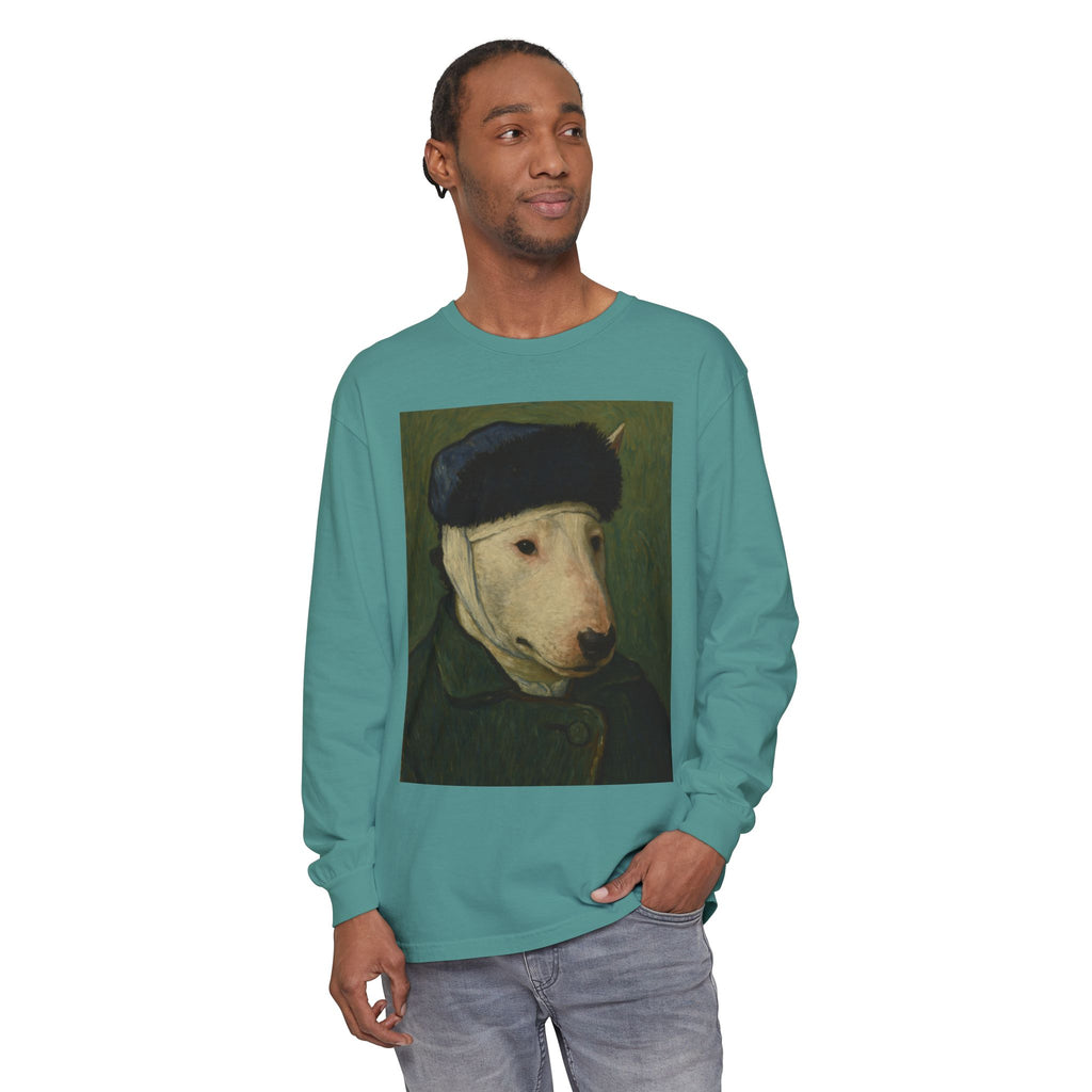 Bull Terrier Self-Portrait with Bandaged Ear — after Vincent van Gogh, 1889 | Long Sleeve