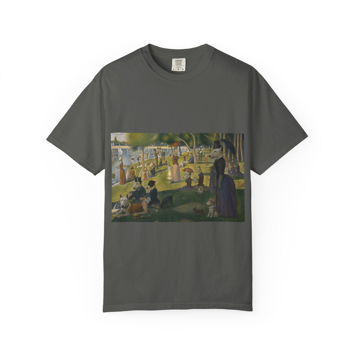 Bull Terrier A Sunday Afternoon on La Grande Jatte — after Georges Seurat, 1886 | Garment-Dyed Tee