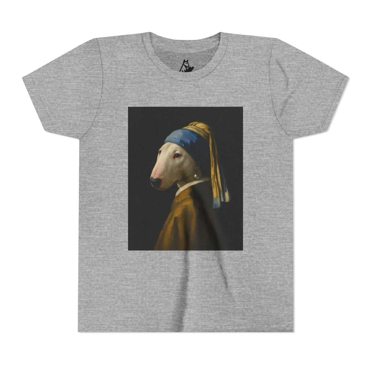Bull Terrier Girl with a Pearl Earring — after Johannes Vermeer, c.1665 | Youth Tee