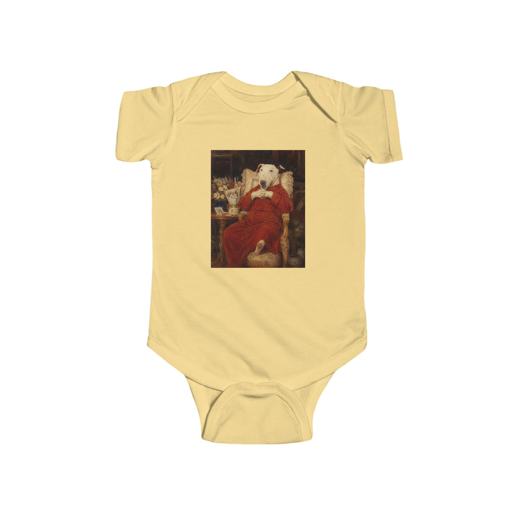 Bull Terrier A Happy Birthday — after Antonio Casanova y Estorach, c.1890 | Bodysuit