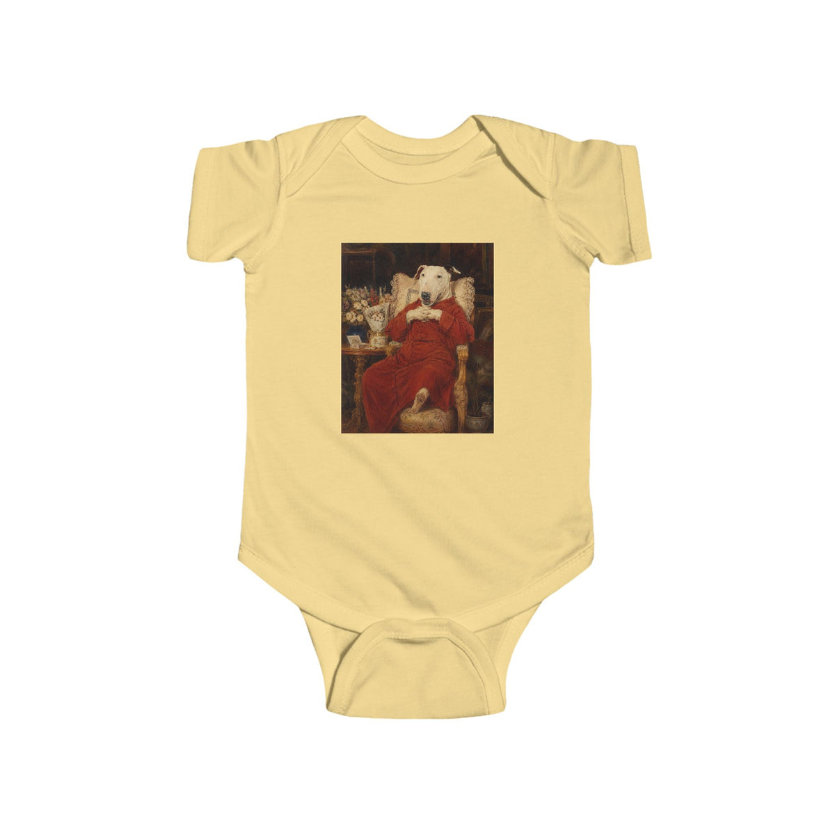 Bull Terrier A Happy Birthday — after Antonio Casanova y Estorach, c.1890 | Bodysuit