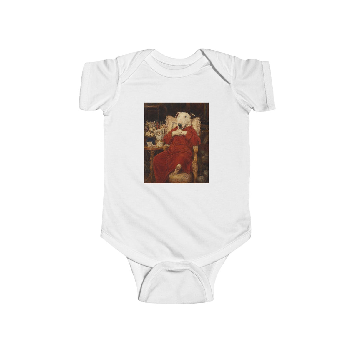 Bull Terrier A Happy Birthday — after Antonio Casanova y Estorach, c.1890 | Bodysuit