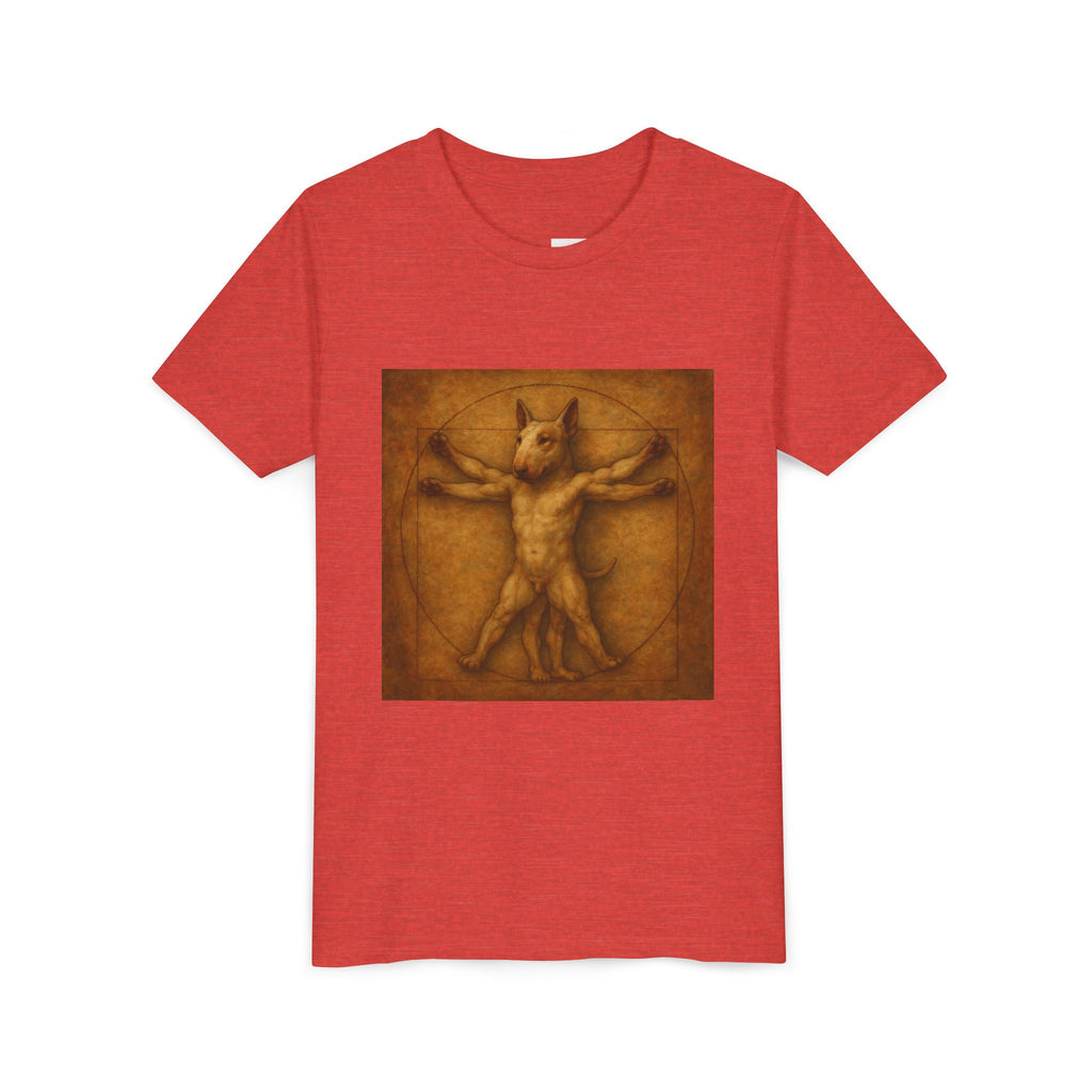 Bull Terrier Vitruvian Man — after Leonardo da Vinci, c.1490 | Youth Tee