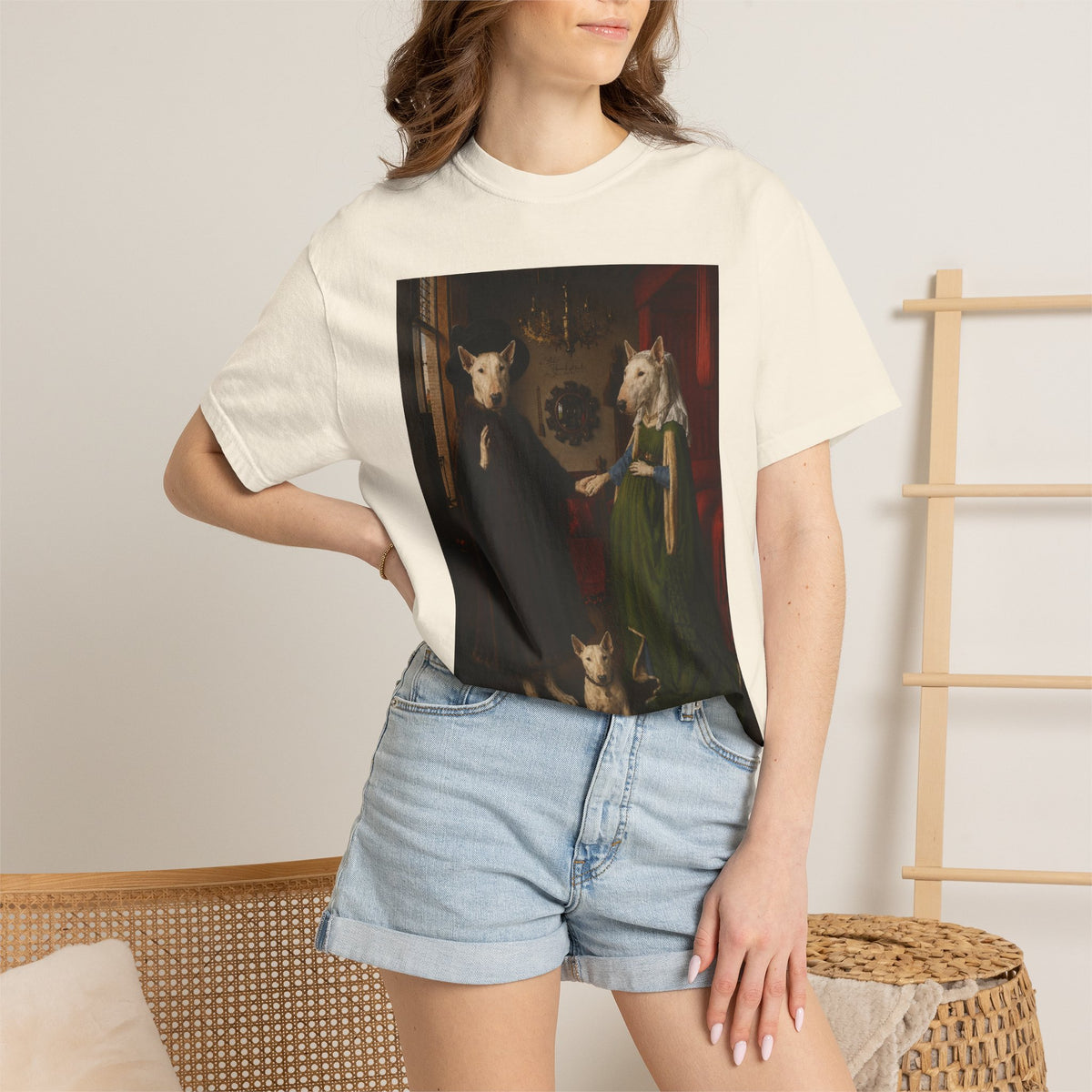 Bull Terrier The Arnolfini Portrait — after Jan van Eyck, 1434 | Garment-Dyed Tee