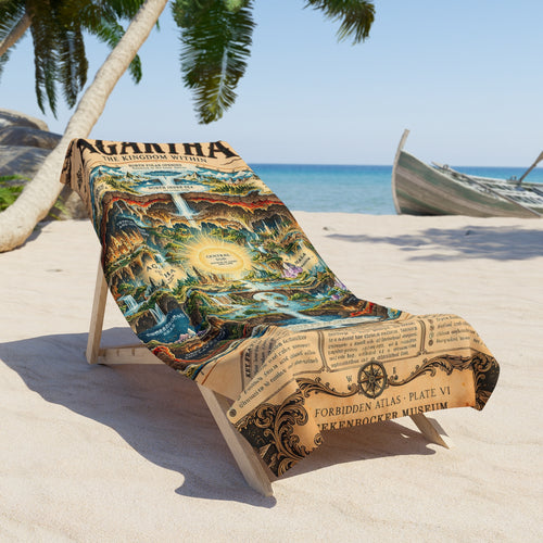 Agartha, The Forbidden Atlas Plate VI | Beach Towel