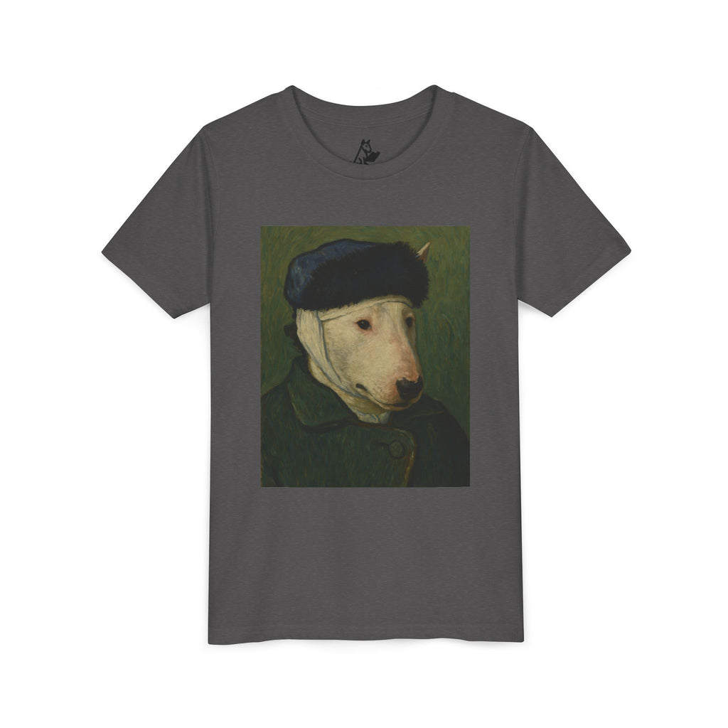Bull Terrier Self-Portrait with Bandaged Ear — after Vincent van Gogh, 1889 | Youth Tee