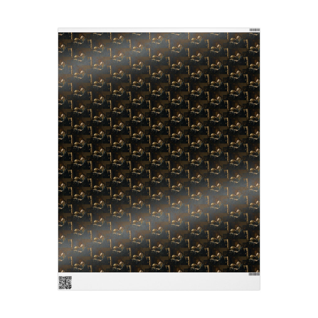 Bull Terrier The Astronomer — after Johannes Vermeer, 1668 | Wrapping Paper