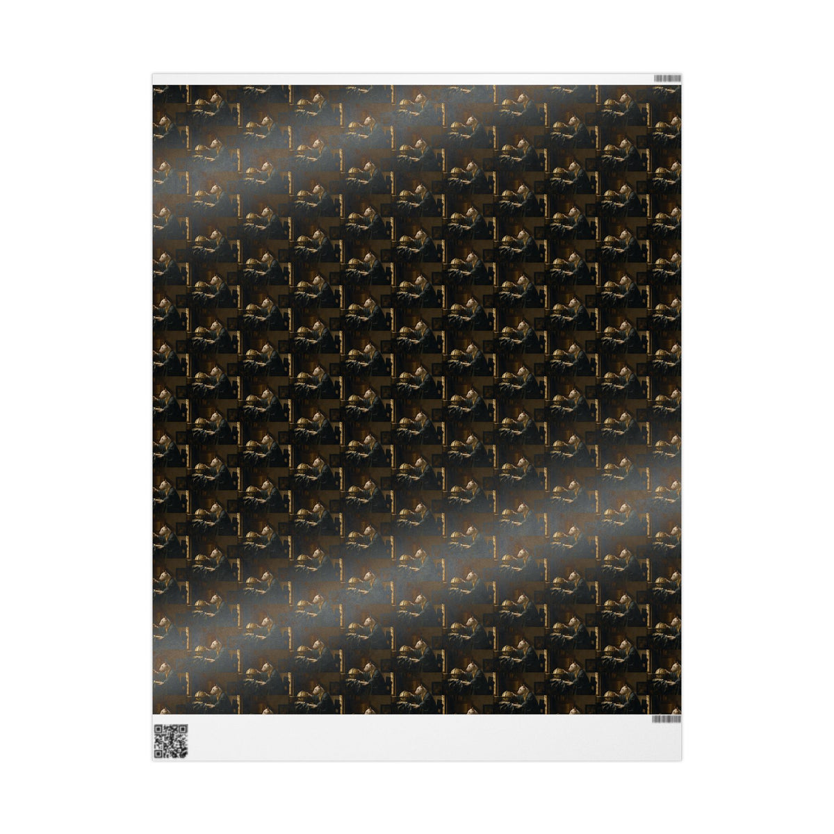 Bull Terrier The Astronomer — after Johannes Vermeer, 1668 | Wrapping Paper