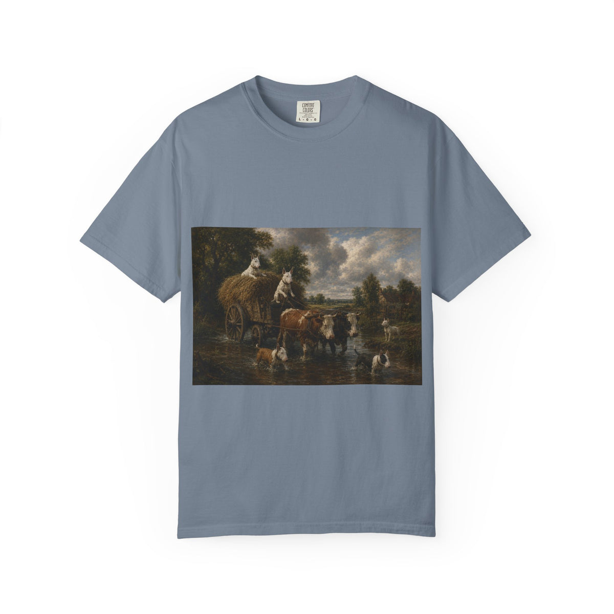 Bull Terrier The Hay Wain — after John Constable, 1821 | Garment-Dyed Tee