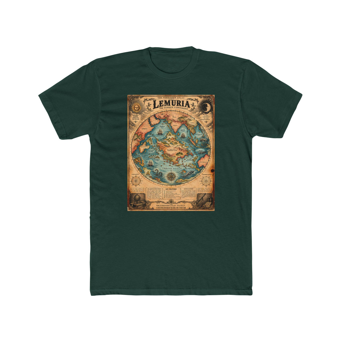 Lemuria, The Forbidden Atlas Plate IV | Unisex Cotton Crew Tee