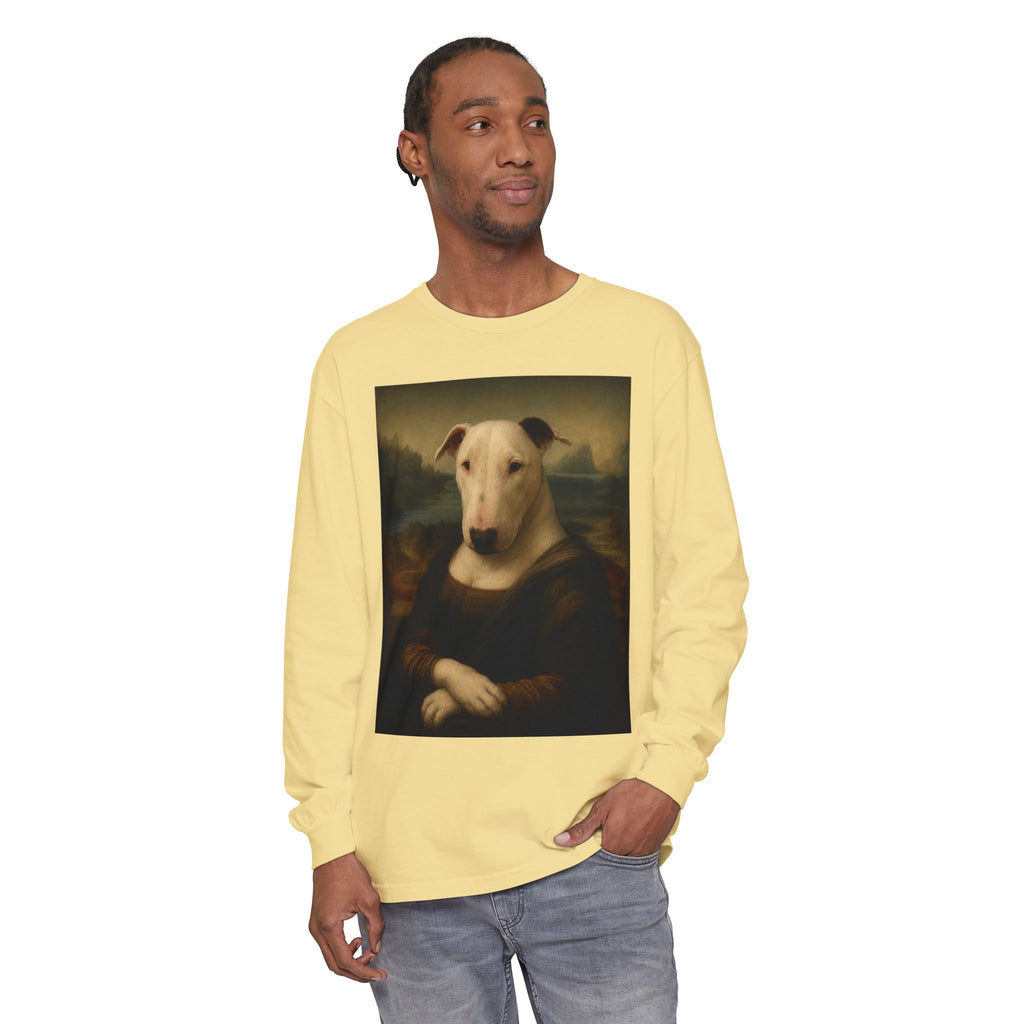 Bull Terrier Mona Lisa — after Leonardo da Vinci, c.1503 | Long Sleeve