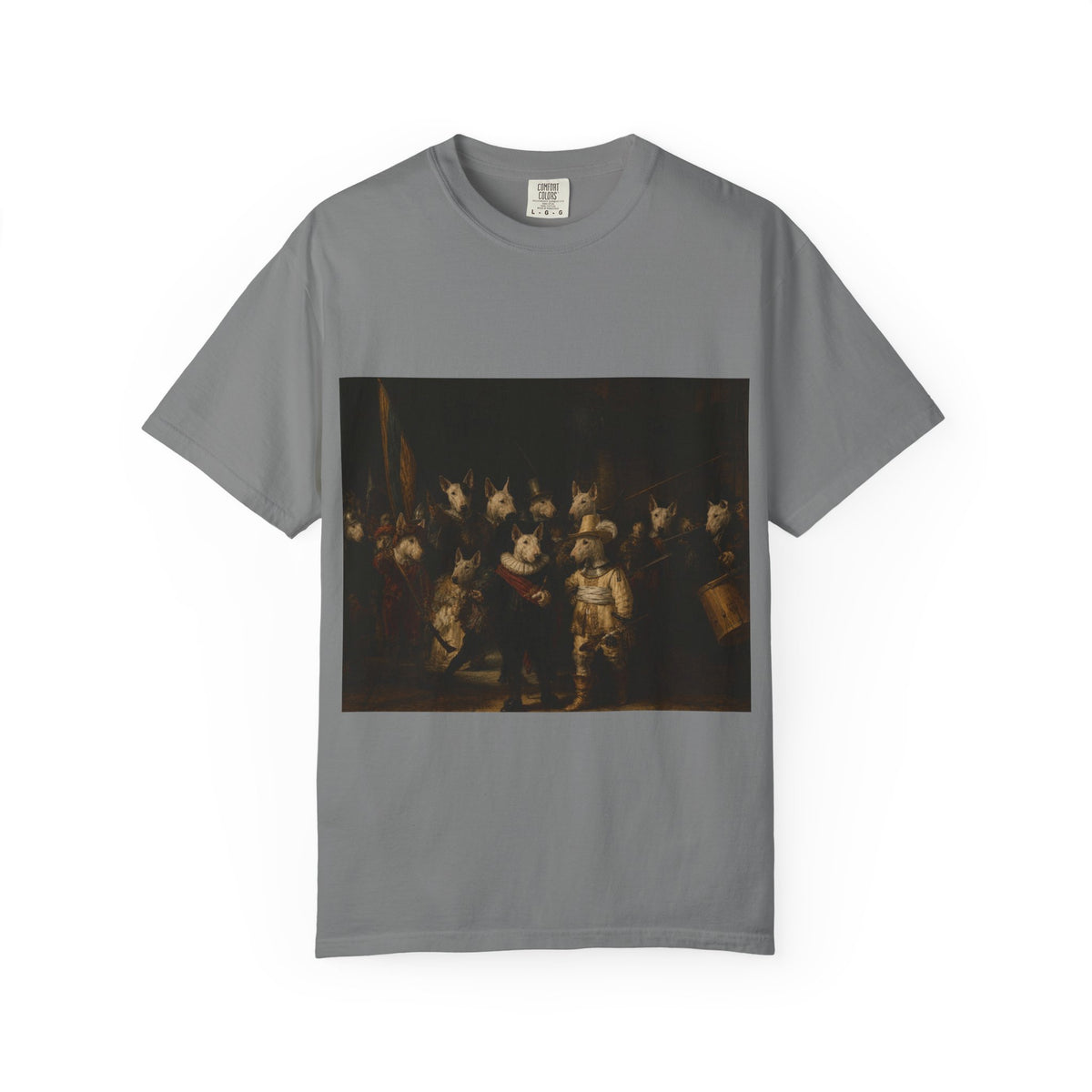 Bull Terrier The Night Watch — after Rembrandt van Rijn, 1642 | Garment-Dyed Tee