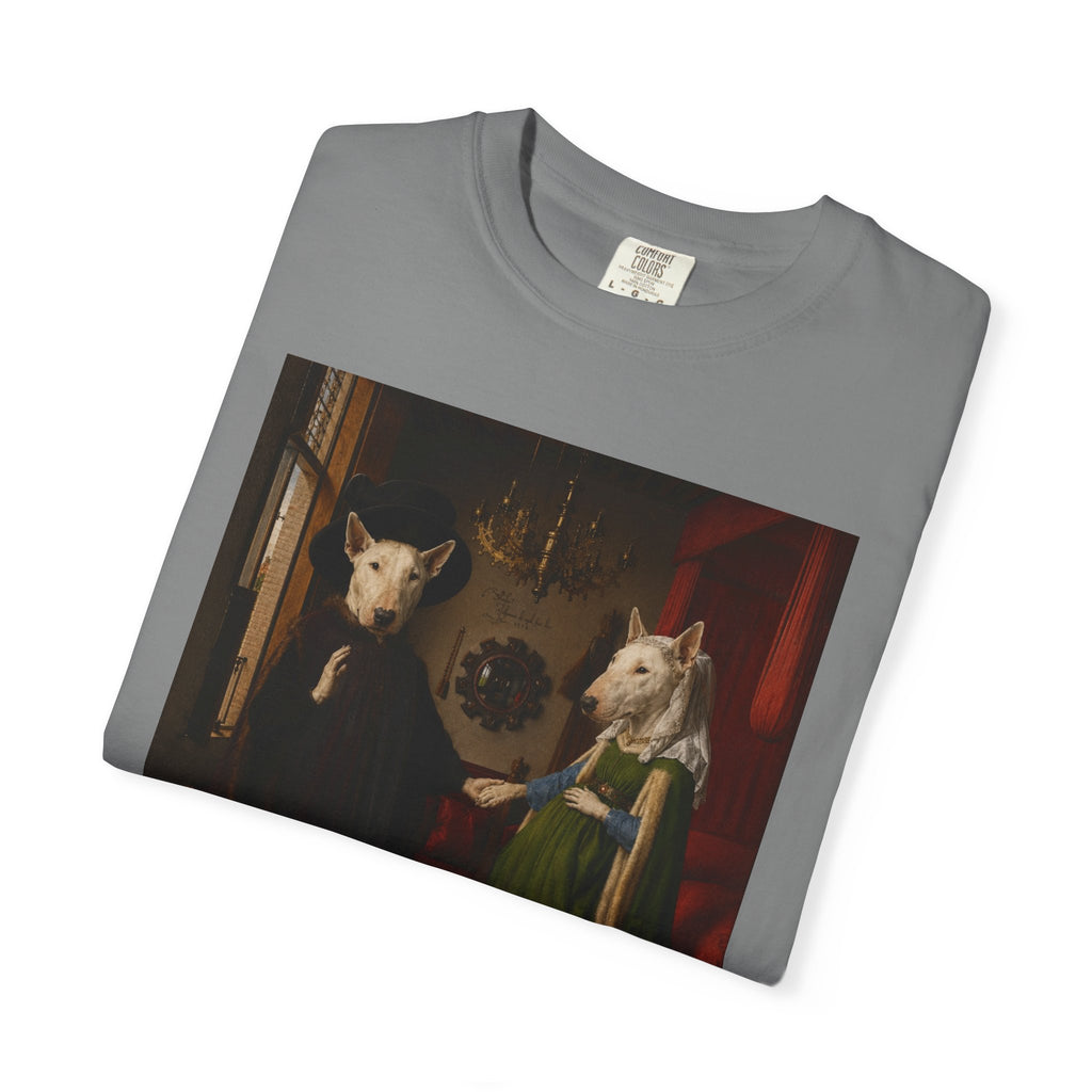 Bull Terrier The Arnolfini Portrait — after Jan van Eyck, 1434 | Garment-Dyed Tee