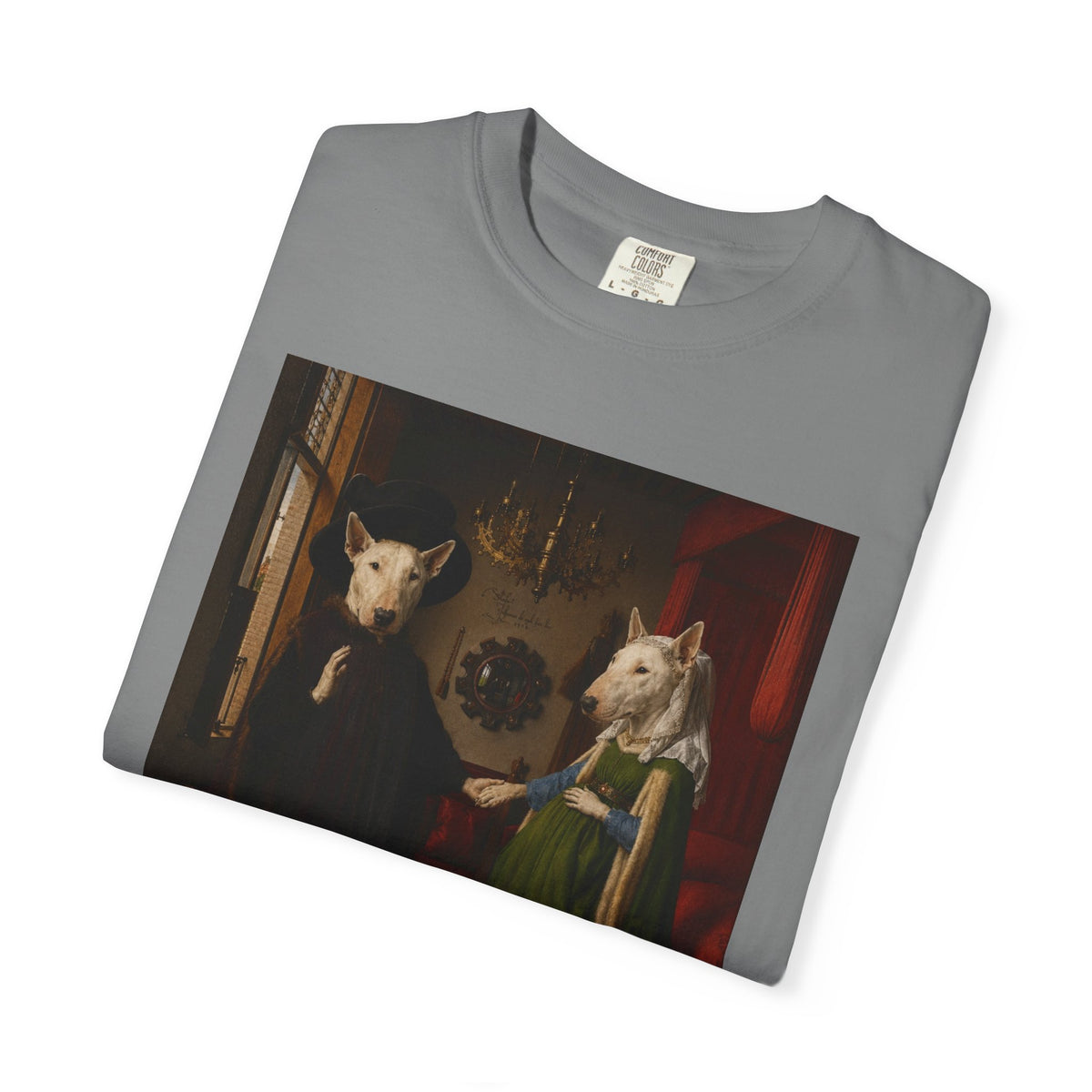 Bull Terrier The Arnolfini Portrait — after Jan van Eyck, 1434 | Garment-Dyed Tee