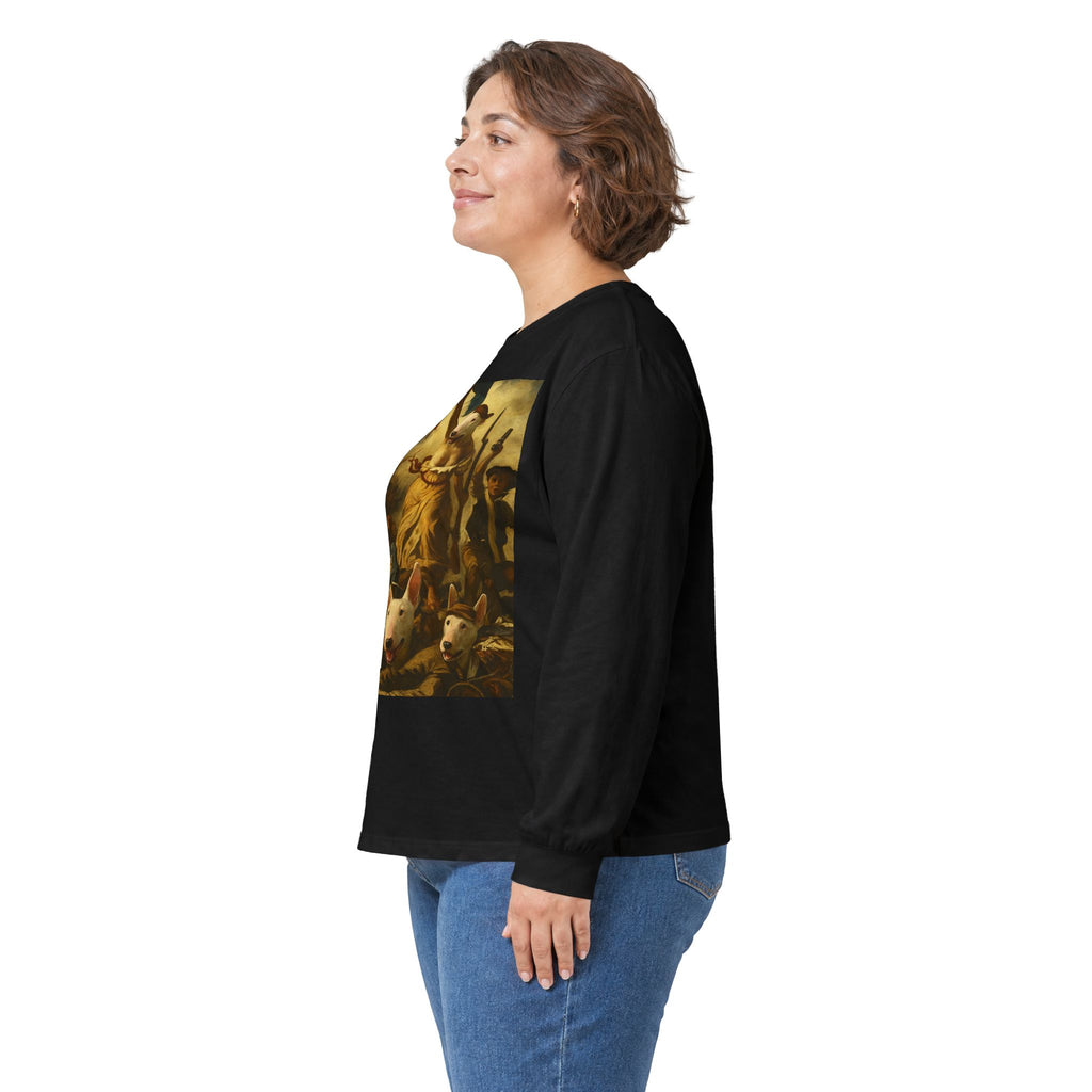 Bull Terrier Liberty Leading The People — after Eugene Delacroix, 1830 | Long Sleeve