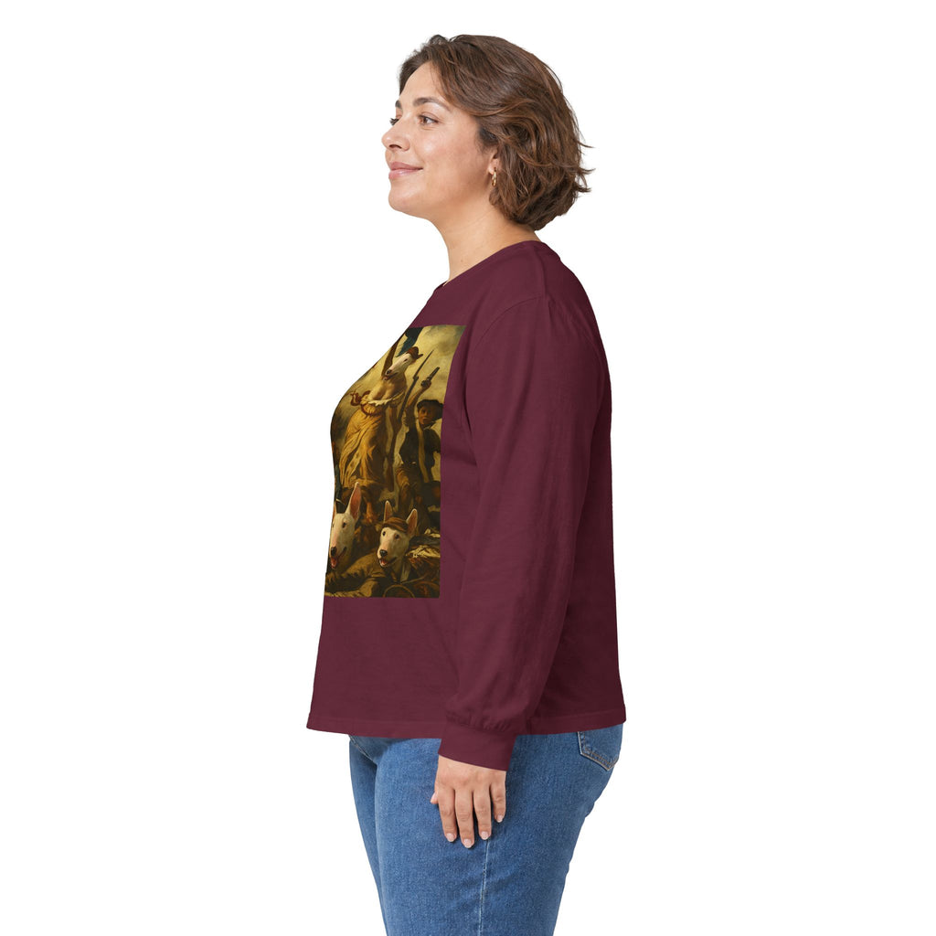 Bull Terrier Liberty Leading The People — after Eugene Delacroix, 1830 | Long Sleeve