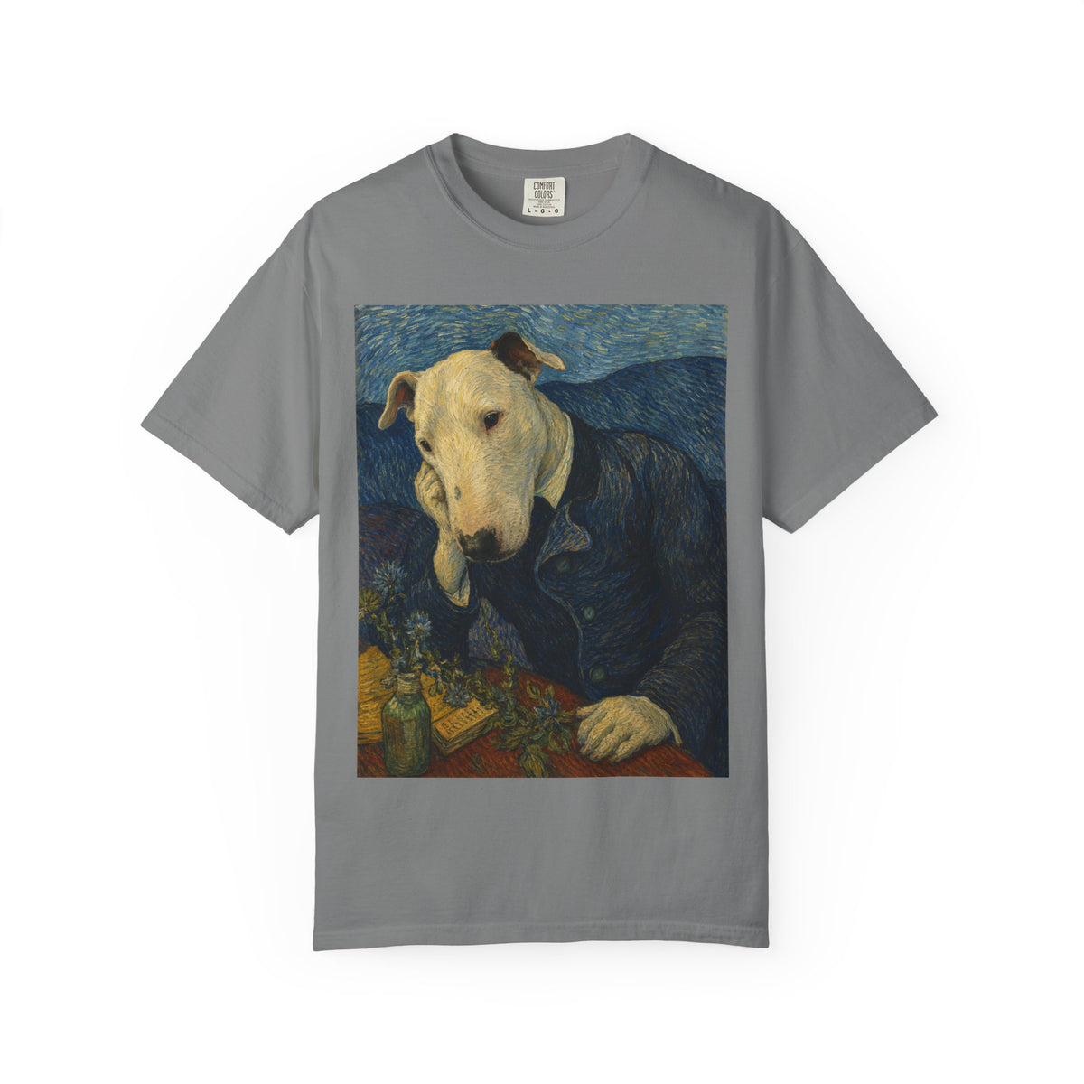 Bull Terrier Portrait of Doctor Gachet — after Vincent van Gogh, 1890 | Garment-Dyed Tee