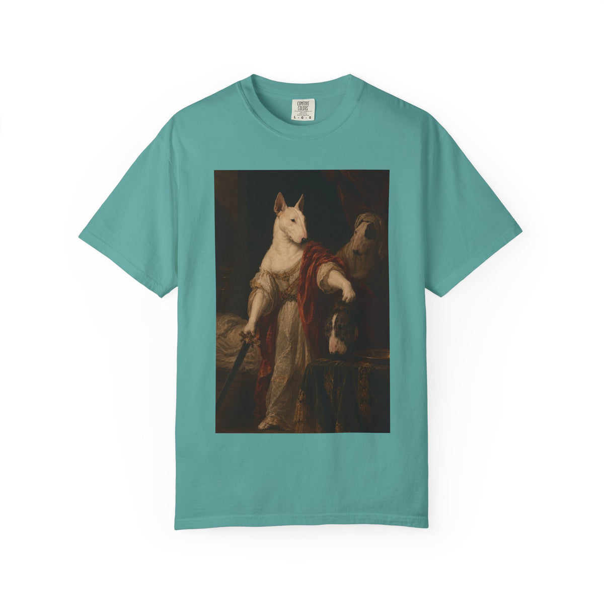 Bull Terrier Judith with the Head of Holofernes — after David Teniers the Younger, 1650s | Garment-Dyed Tee