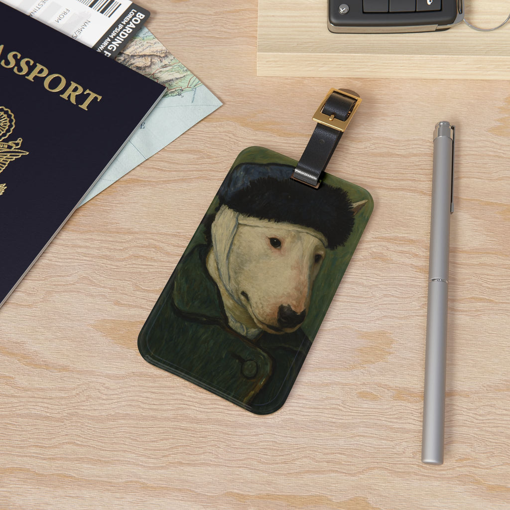 Bull Terrier Self-Portrait with Bandaged Ear — after Vincent van Gogh, 1889 | Luggage Tag