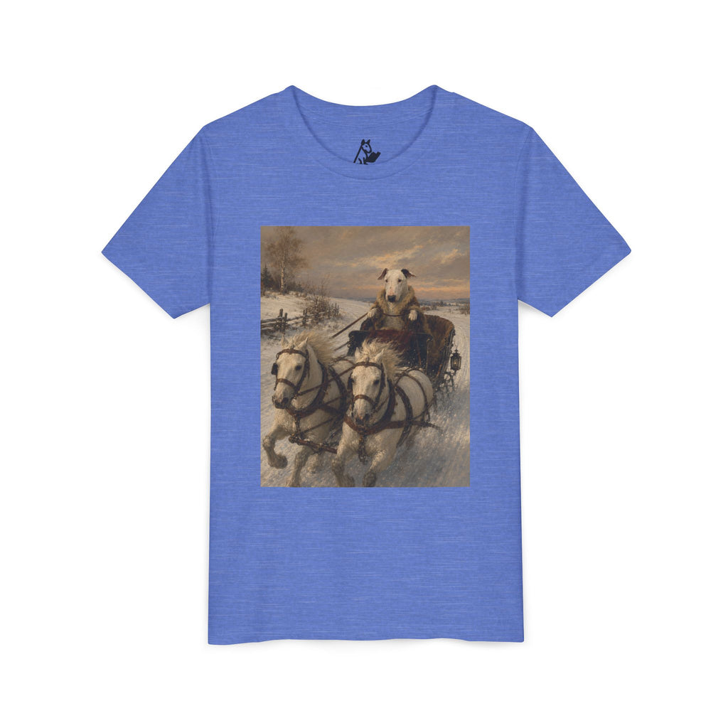 Bull Terrier Sleigh Ride — after Alfred Wierusz-Kowalski, c.1890 | Youth Tee