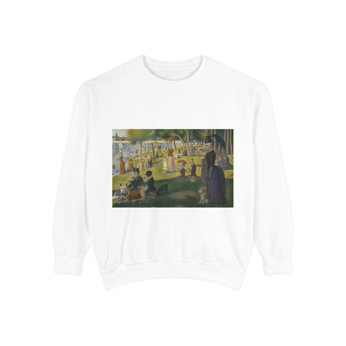 Bull Terrier A Sunday Afternoon on La Grande Jatte — after Georges Seurat, 1886 | Crewneck
