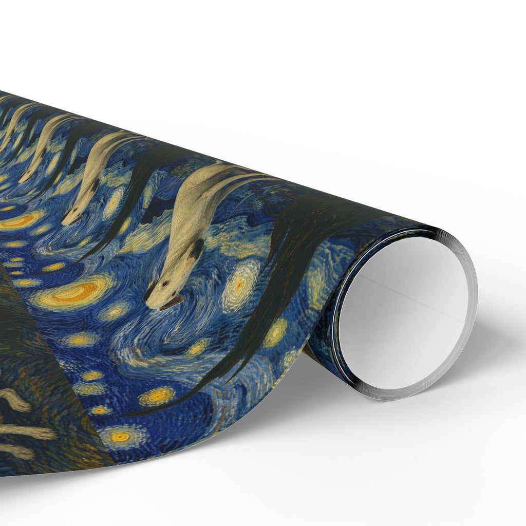 Bull Terrier The Starry Night — after Vincent van Gogh, 1889 | Wrapping Paper