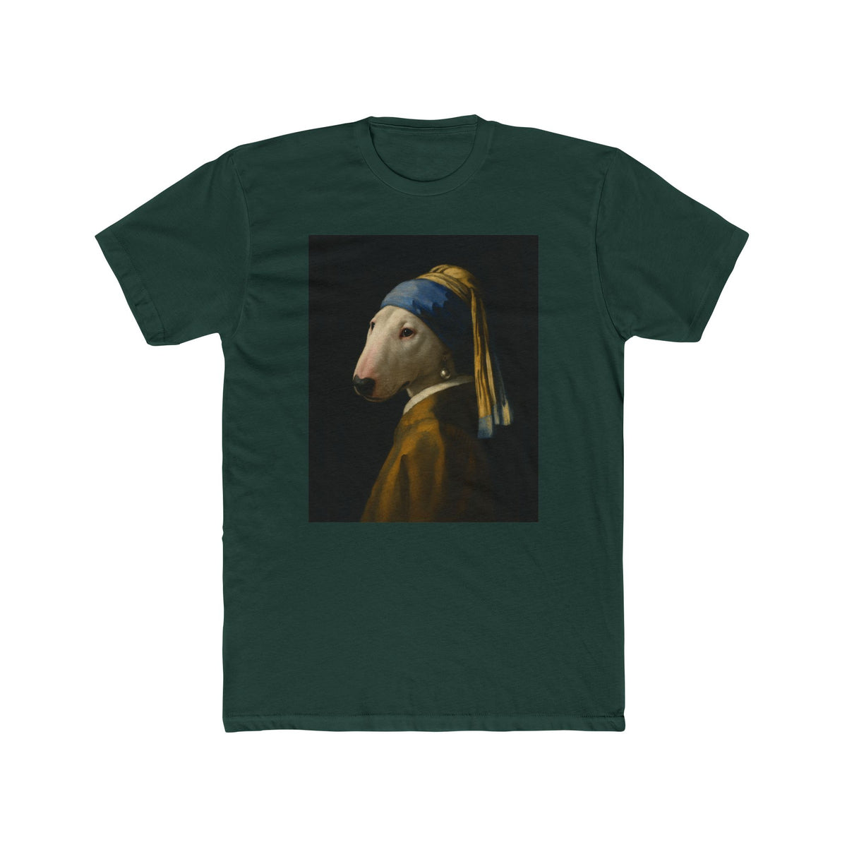 Bull Terrier Girl With A Pearl Earring — after Johannes Vermeer, c.1665 | Tee