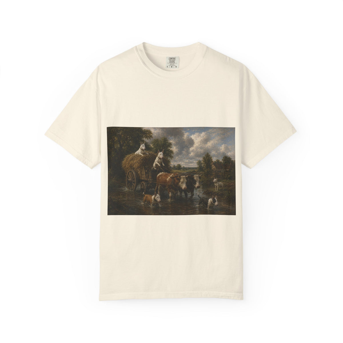 Bull Terrier The Hay Wain — after John Constable, 1821 | Garment-Dyed Tee