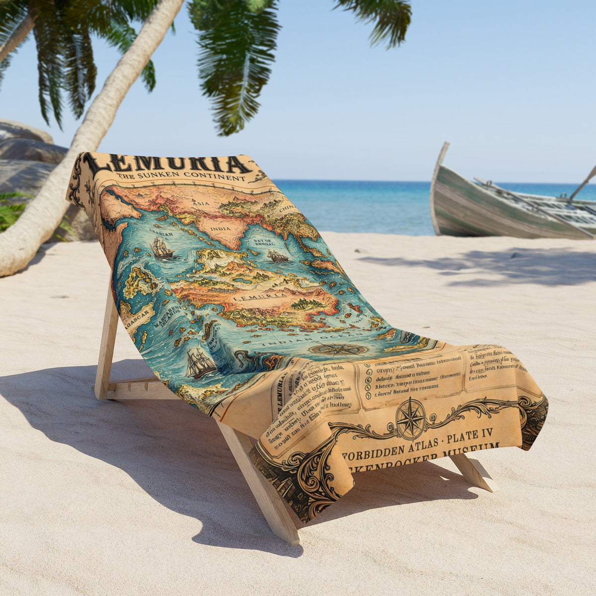 Lemuria, The Forbidden Atlas Plate IV | Beach Towel