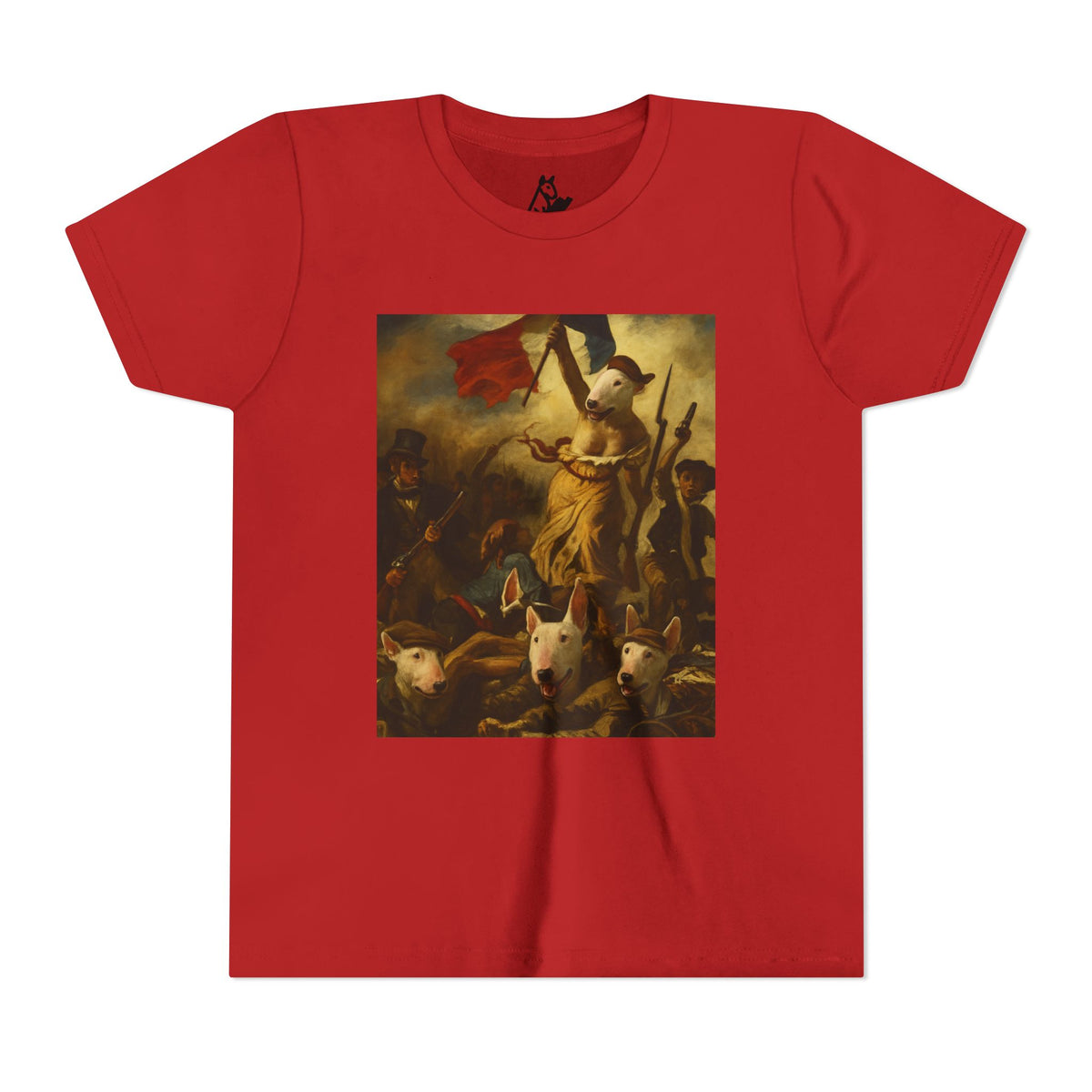 Bull Terrier Liberty Leading the People — after Eugene Delacroix, 1830 | Youth Tee