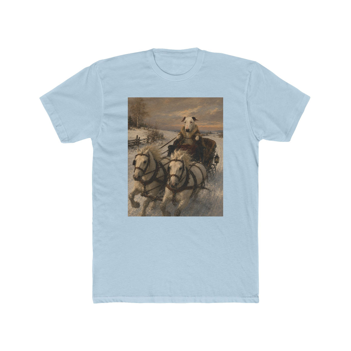 Bull Terrier Sleigh Ride — after Alfred Wierusz-Kowalski, c.1890 | Tee