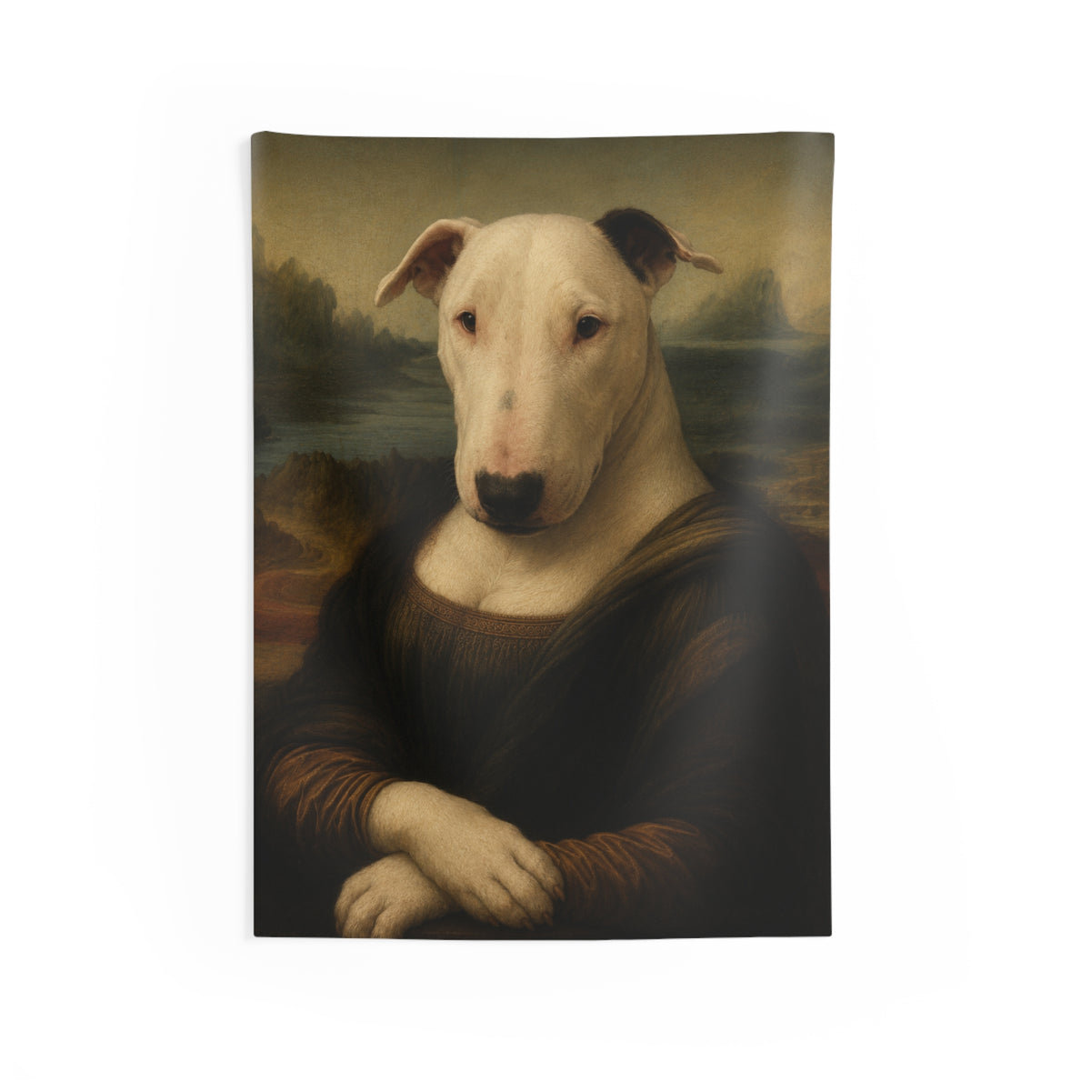 Bull Terrier Mona Lisa — after Leonardo da Vinci, c.1503 | Tapestry