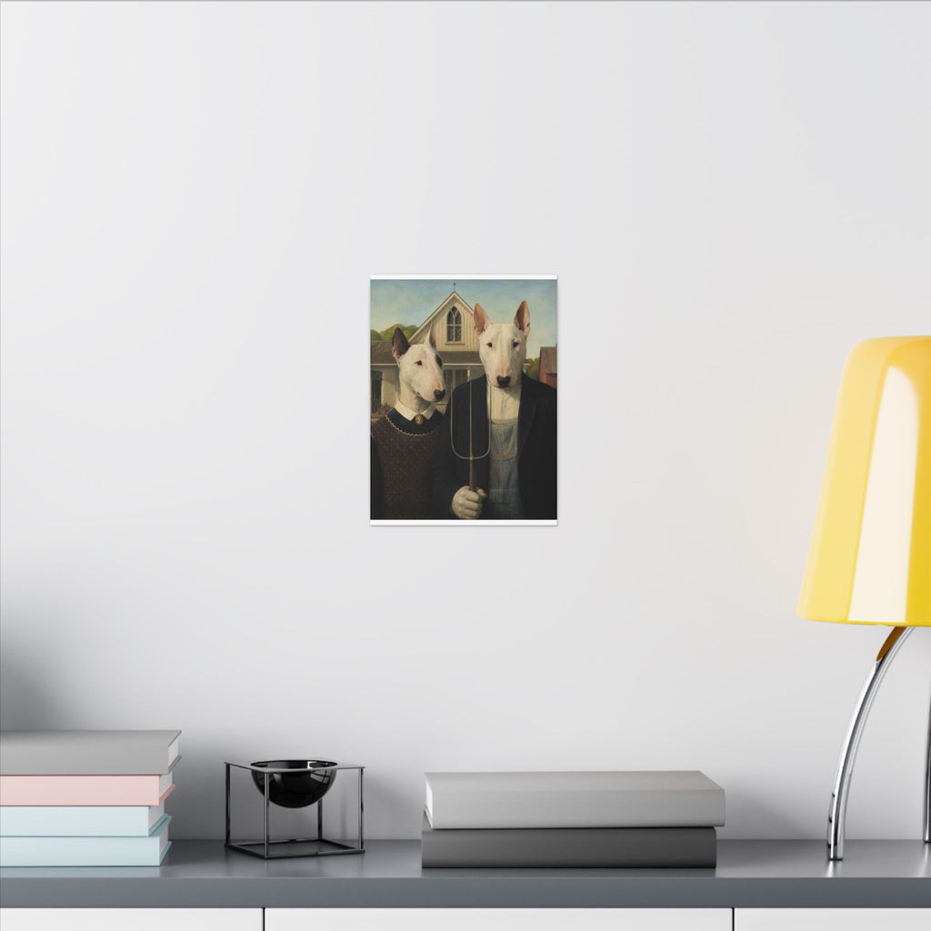 Bull Terrier American Gothic — after Grant Wood, 1930 | Canvas
