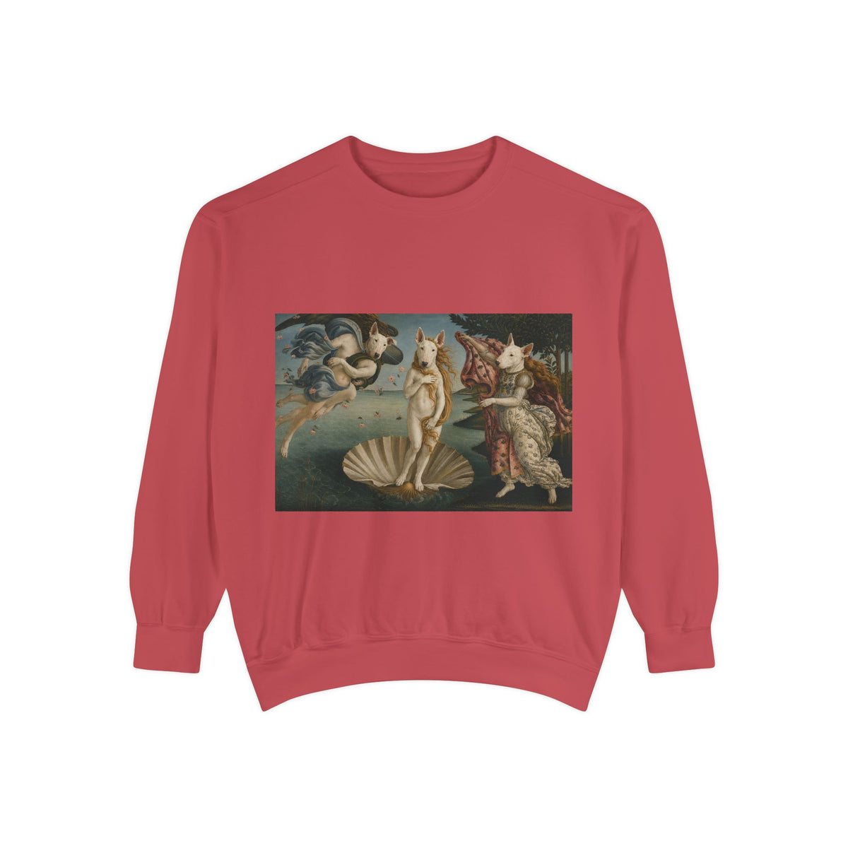 Bull Terrier The Birth of Venus — after Sandro Botticelli, c.1485 | Crewneck