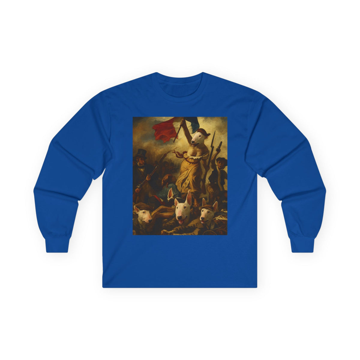 Bull Terrier Liberty Leading The People — after Eugene Delacroix, 1830 | Long Sleeve