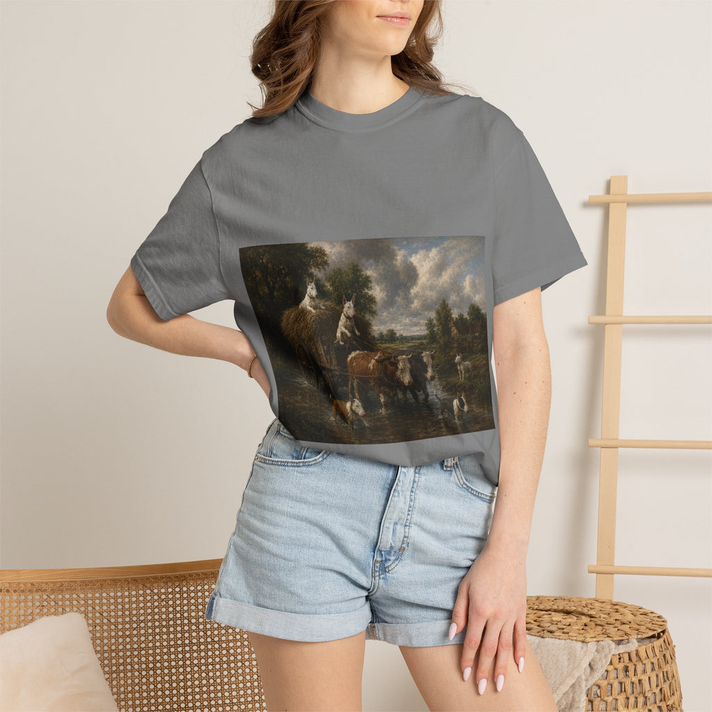 Bull Terrier The Hay Wain — after John Constable, 1821 | Garment-Dyed Tee