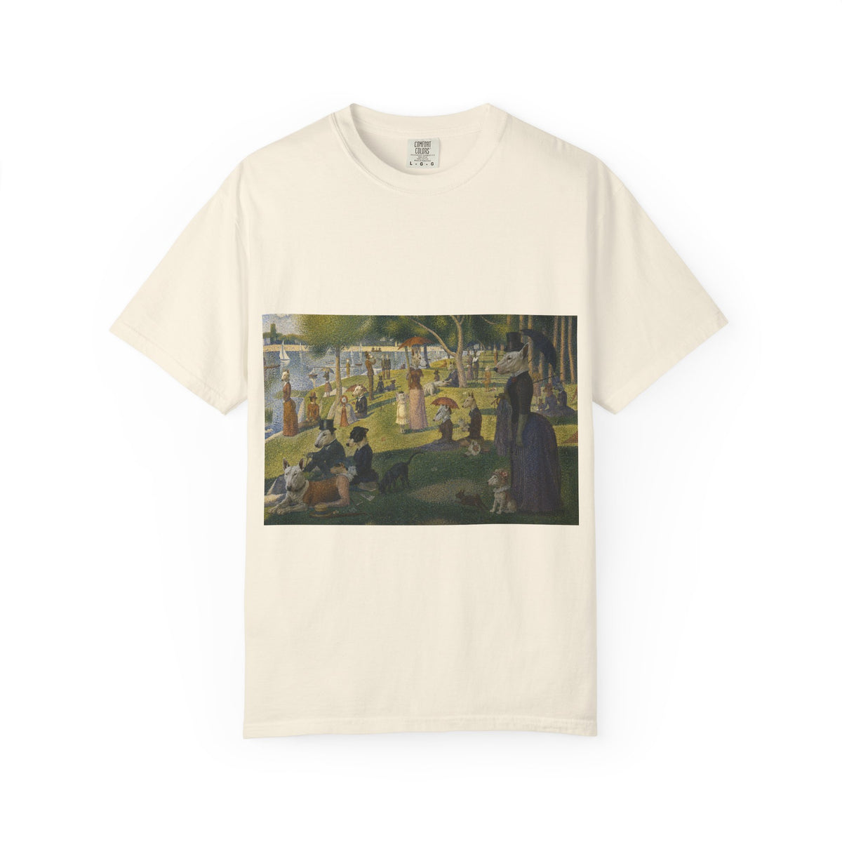 Bull Terrier A Sunday Afternoon on La Grande Jatte — after Georges Seurat, 1886 | Garment-Dyed Tee