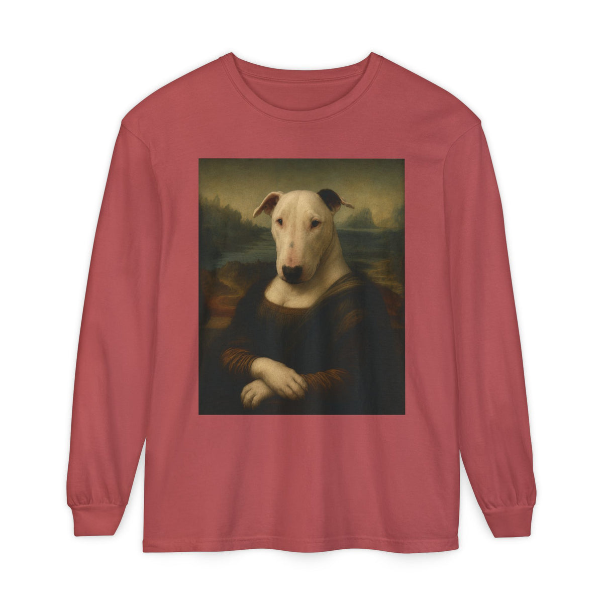 Bull Terrier Mona Lisa — after Leonardo da Vinci, c.1503 | Long Sleeve