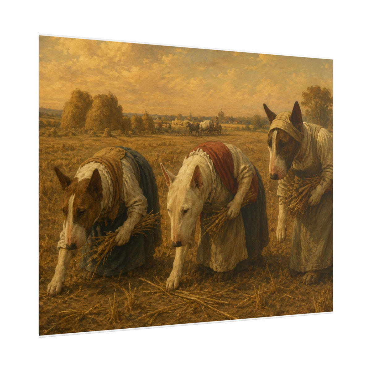 Bull Terrier The Gleaners — after Jean-Francois Millet, 1857 | Poster