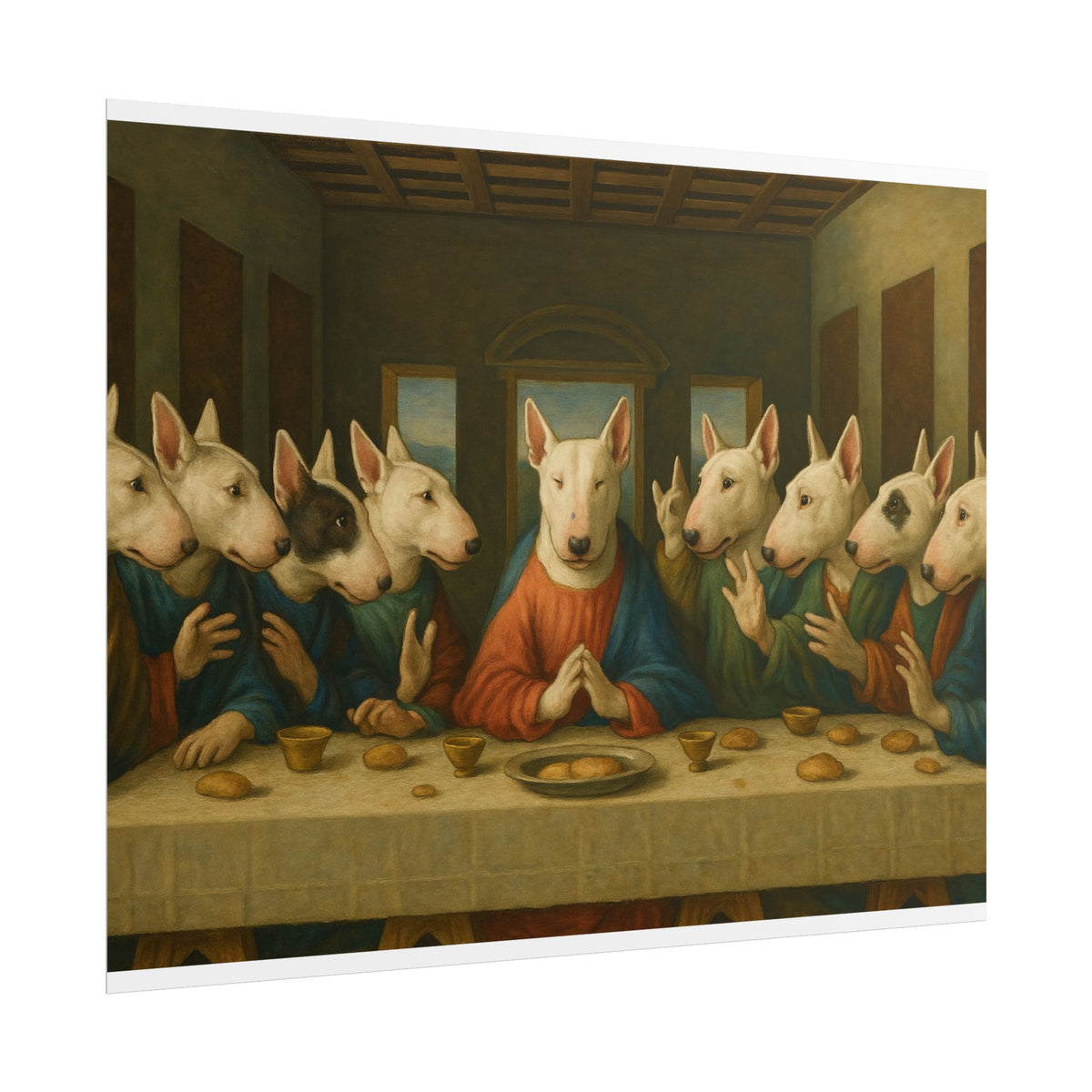 Bull Terrier The Last Supper — after Leonardo da Vinci, 1498 | Print