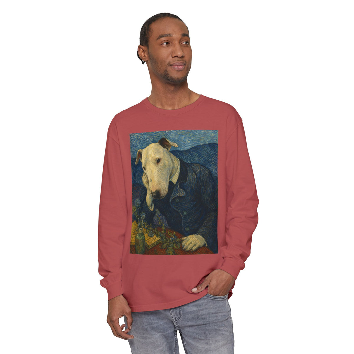 Bull Terrier Portrait of Doctor Gachet — after Vincent van Gogh, 1890 | Long Sleeve