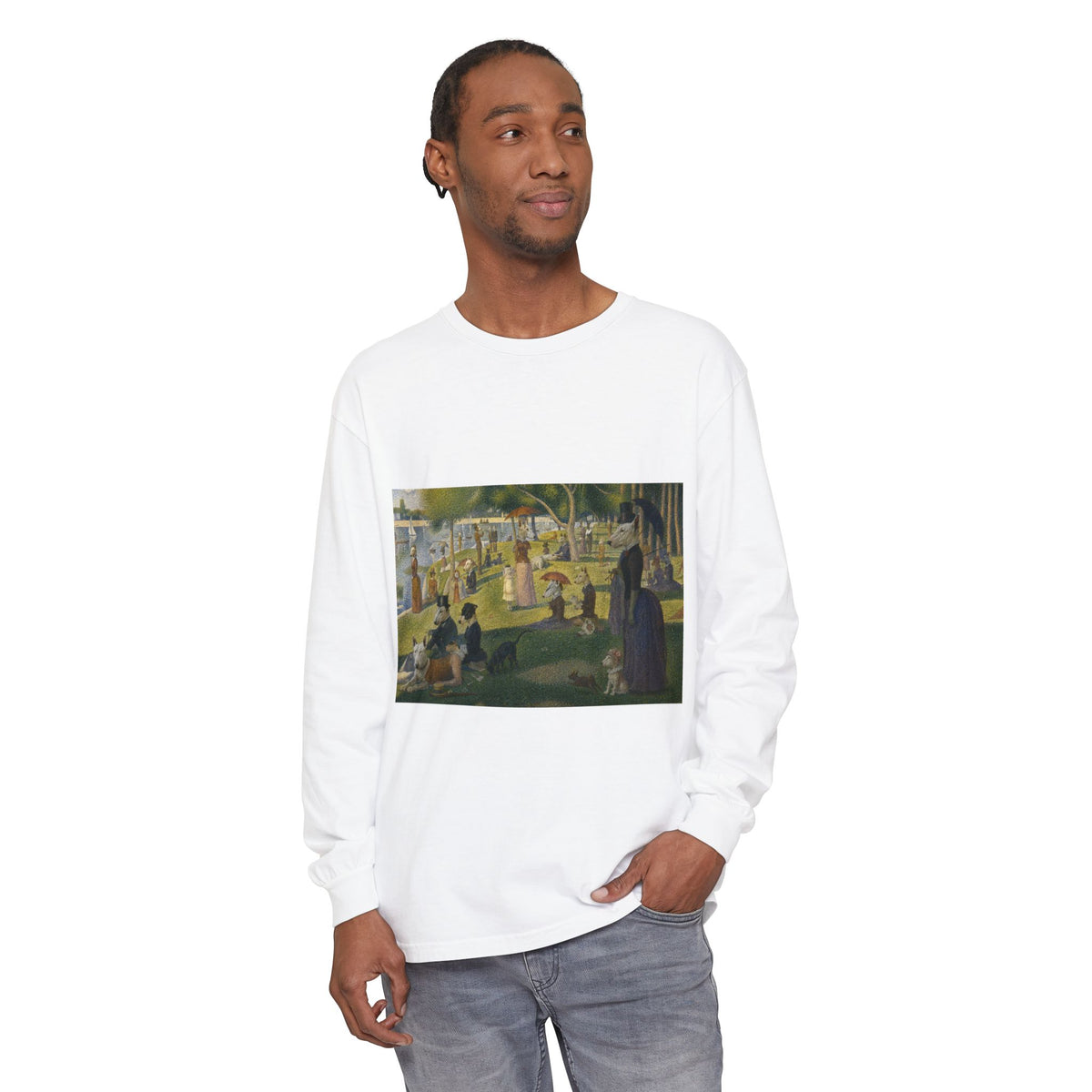 Bull Terrier A Sunday Afternoon on La Grande Jatte — after Georges Seurat, 1886 | Long Sleeve