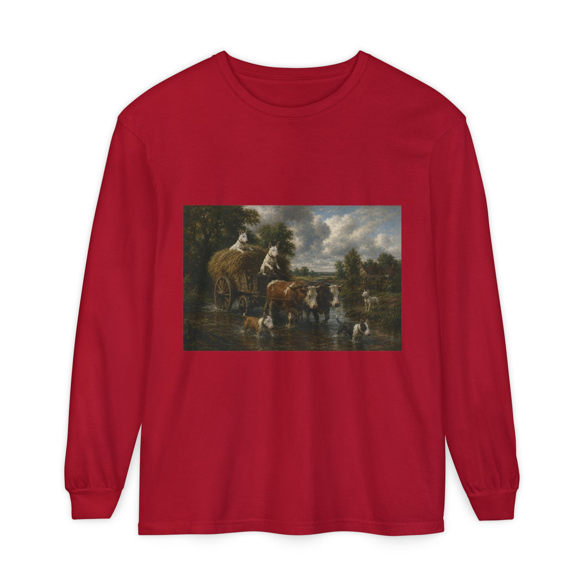 Bull Terrier The Hay Wain — after John Constable, 1821 | Long Sleeve
