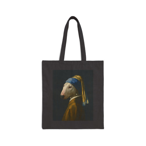 Bull Terrier Girl with a Pearl Earring — after Johannes Vermeer, c.1665 | Canvas Tote