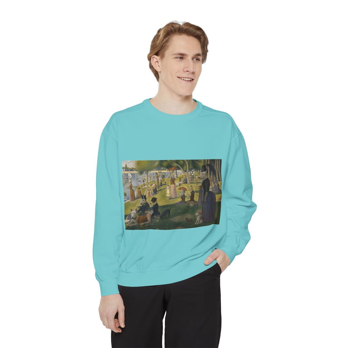 Bull Terrier A Sunday Afternoon on La Grande Jatte — after Georges Seurat, 1886 | Crewneck
