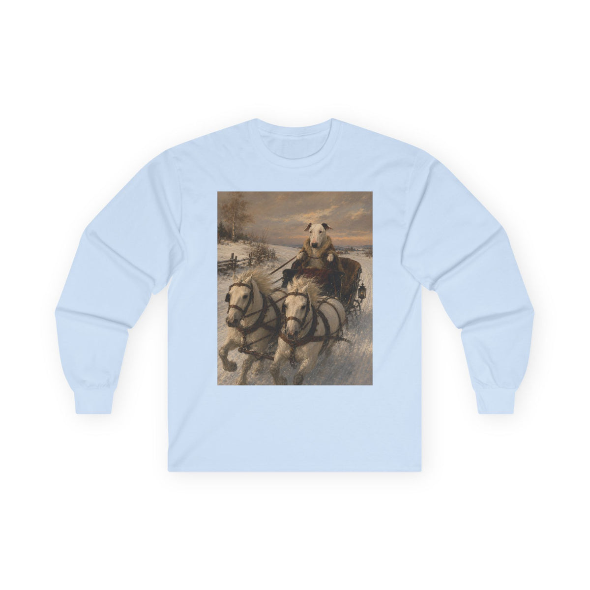 Bull Terrier Sleigh Ride — after Alfred Wierusz-Kowalski, c.1890 | Long Sleeve