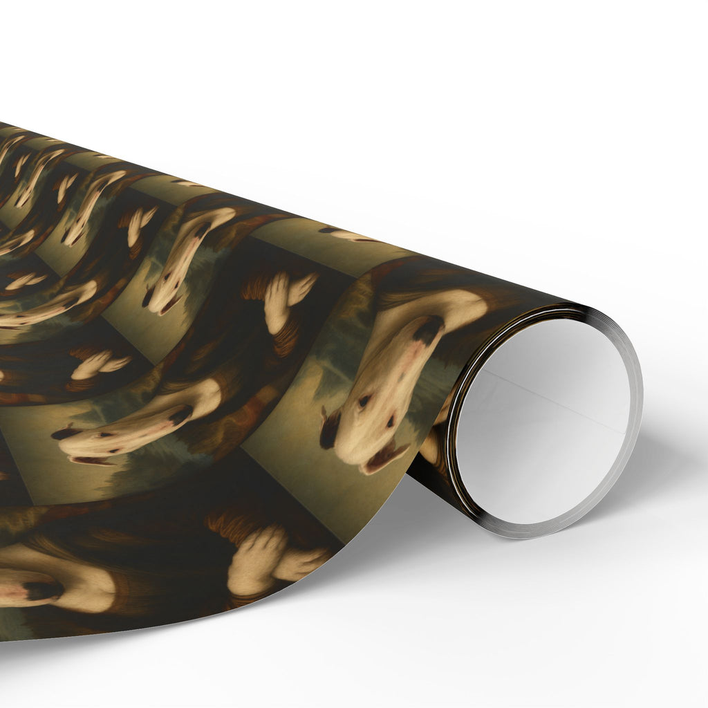 Bull Terrier Mona Lisa — after Leonardo da Vinci, c.1503 | Wrapping Paper