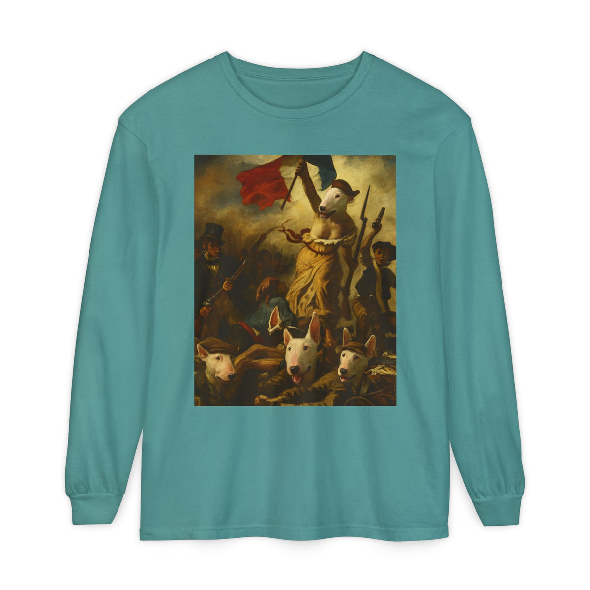 Bull Terrier Liberty Leading the People — after Eugene Delacroix, 1830 | Long Sleeve