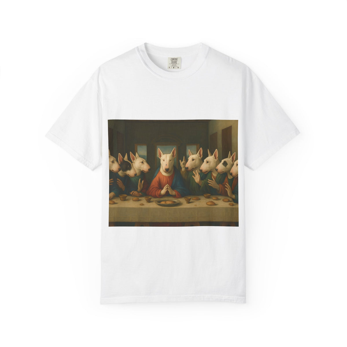 Bull Terrier The Last Supper — after Leonardo da Vinci, 1498 | Garment-Dyed Tee
